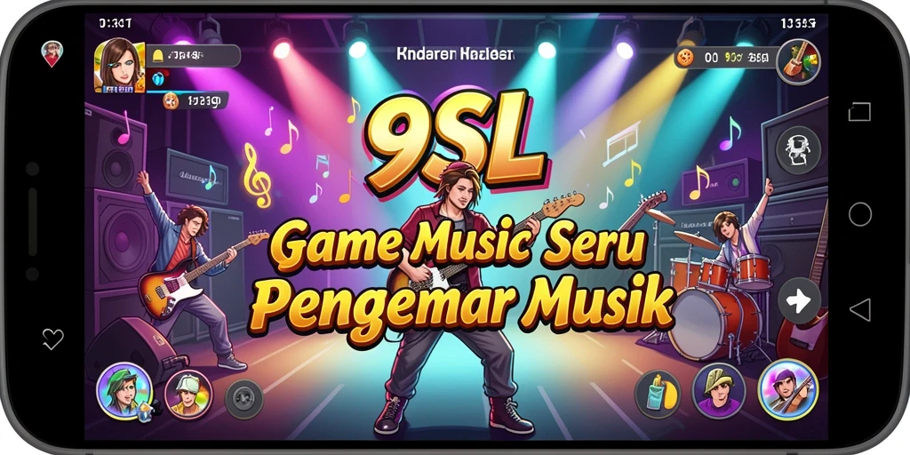 Tampilan gameplay 9SL dengan berbagai tantangan musik.