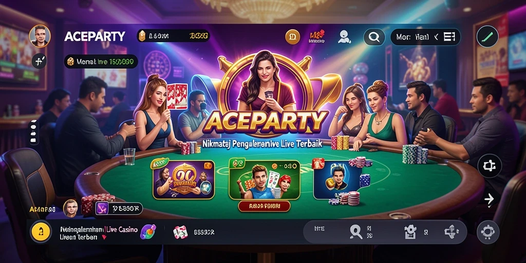 Tampilan mendebarkan dari permainan Live Casino di ACEPARTY.
