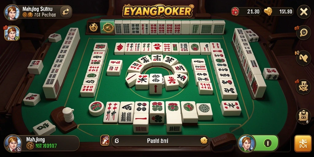 Tampilan gameplay Mahjong yang menarik dari EYANGPOKER.