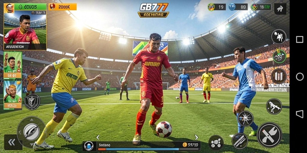 Screenshot GB777 menunjukkan aksi seru dalam pertandingan olahraga.
