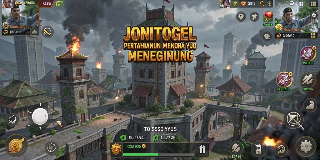 Tampilan menara pertahanan yang menarik dalam gameplay JONITOGEL.