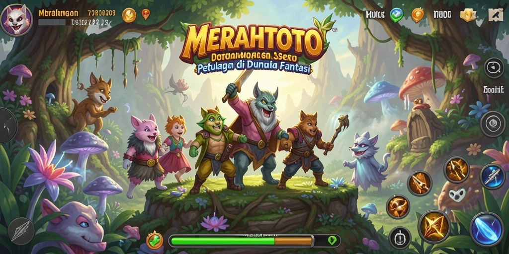 Tampilan gameplay <strong>MERAHTOTO</strong> yang mencolok dan penuh aksi petualangan.
