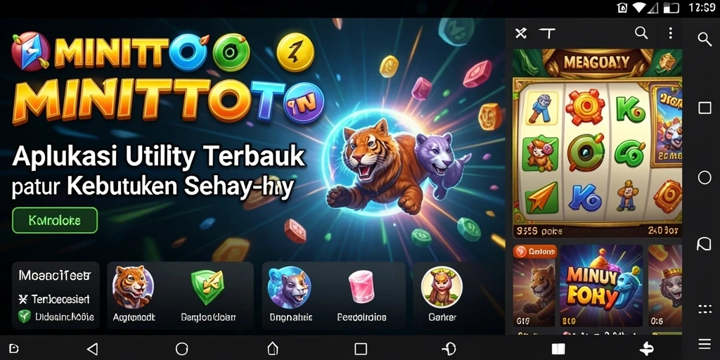 Tampilan utama aplikasi MINITOTO yang user-friendly dan modern.