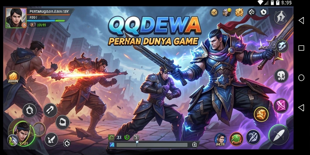 Tampilan gameplay QQDEWA dengan aksi pertarungan yang mendebarkan.