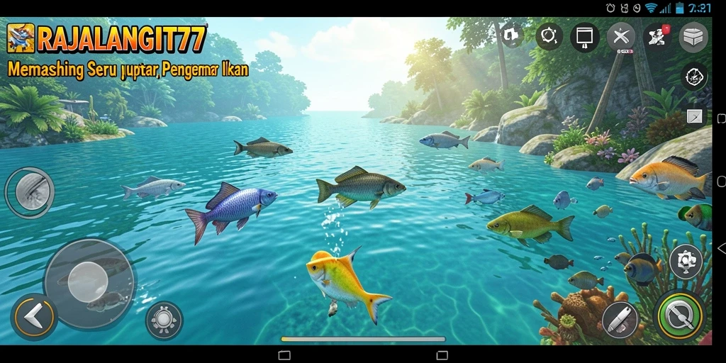 Tampilan menarik dari gameplay RAJALANGIT77 saat memancing ikan.