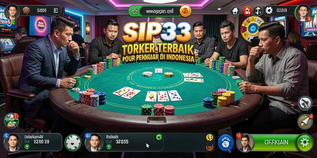 Tampilan gameplay SIP33 menampilkan suasana poker yang seru dan penuh strategi.