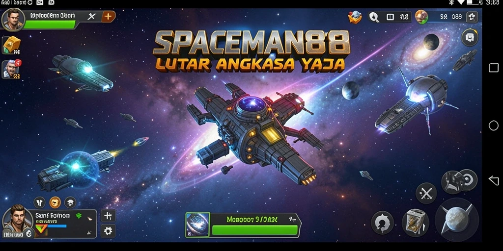Tangkapan layar utama SPACEMAN88 menunjukkan gameplay luar angkasa yang menantang.