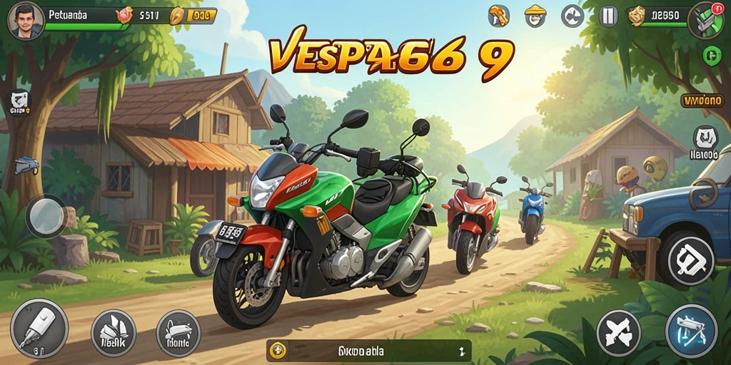 Tampilan gameplay VESPA69 dengan karakter dan lingkungan yang menarik.