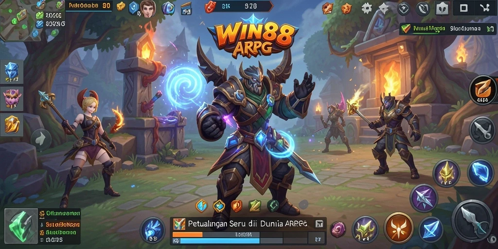 Tampilan dinamis dari gameplay seru di WIN88.